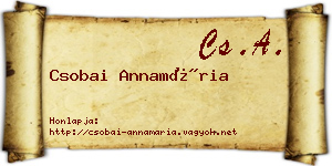Csobai Annamária névjegykártya