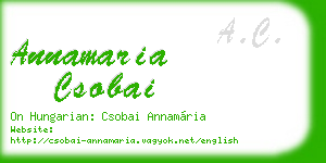 annamaria csobai business card